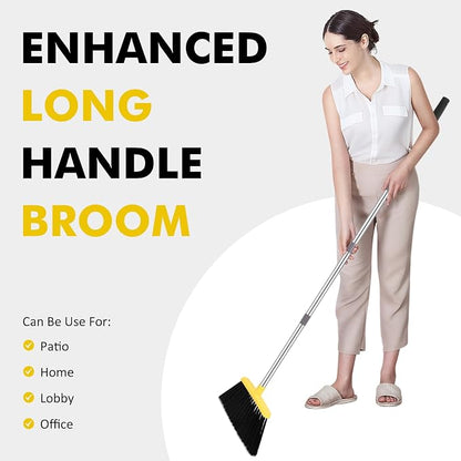 Heavy Duty Broom, 55 Inch Long Handle Outdoor Large Angle Brooms, Commercial - Image 7