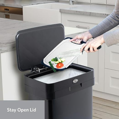 Clorox 13 Gallon Trash Can - 50L Kitchen Trash Can - Rectangular Black - Image 7