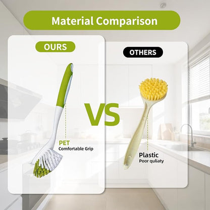 Dish Brush Scrub Brush with Handle - Image 7