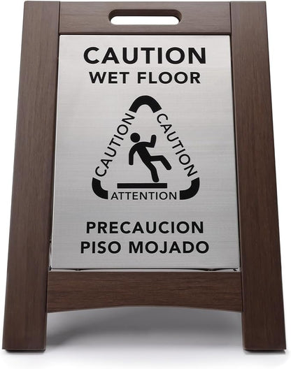 Premium Outdoor Composite Caution Wet Floor Sign – Bilingual w/Non-Skid Plastic - Image 2