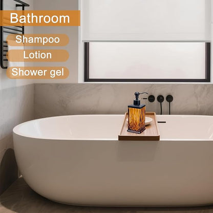 10Oz Amber Glass Soap Dispenser, Heavy Glass & Leak-Proof Rust-Resistant Pump - Image 5