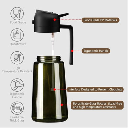 SWEET VIEW 2PCS Olive Oil Dispenser and Oil Sprayer – 16oz/470ml Glass - Image 5