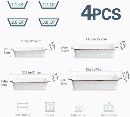 ONEMORE Casserole Dishes for Oven, Ceramic Baking Dish Set of 4, Non-Stick - Image 2