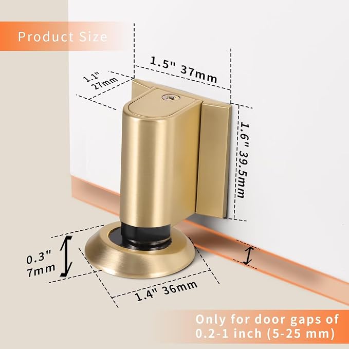 Bak Bo Magnetic Door Stoppers 2 Pack Bottom of Door Holder Keep Door Open No - Image 2