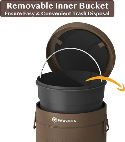 PAWZIDEA Dog Poop Trash Can Outside Odor Control, 3.1Gallon Pet Waste Trash Can - Image 6
