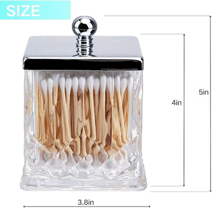 Qtip Holder, 15Oz Clear Glass Apothecary Jars - Image 6