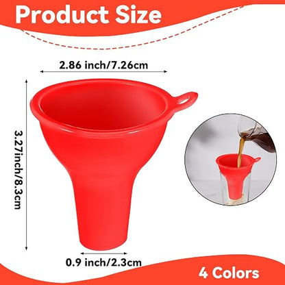 4Pcs Funnels for Kitchen Use Filling Bottles Silicone Funnel Wide Mouth Funnel - Image 2