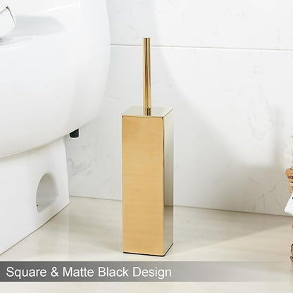 Gold Square Stainless Steel Toilet Brush - Image 2