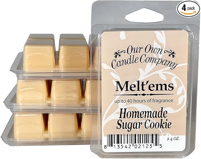 Our Own Candle Company Premium Wax Melt, Homemade Sugar Cookie Scent, 6 Cubes, 2.4 oz (4 Pack)