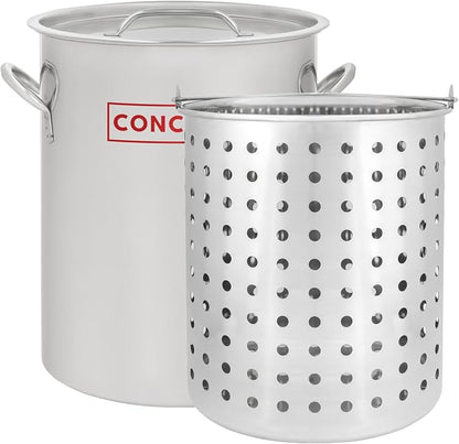 CONCORD 36 QT Stainless Steel Stock Pot w/Basket. Heavy Kettle. Cookware by ConcordCookware