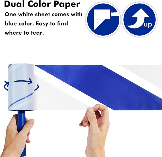 1200 Sheets Lint Roller with 6 Upgraded Handles, Mage Value Set Sticky Lint - Image 5