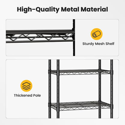 DUMOS 5-Tier Metal Wire Storage Shelves, Adjustable Standing Storage Rack Shelf - Image 5