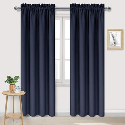 DWCN Navy Room Darkening Blackout Curtains by DWCN