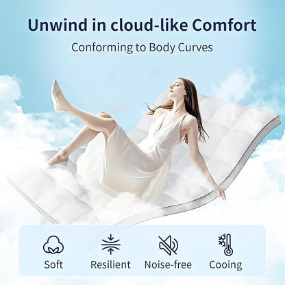 Mattress Topper Twin XL Mattress Pad Cover Mattress Protector - Image 2