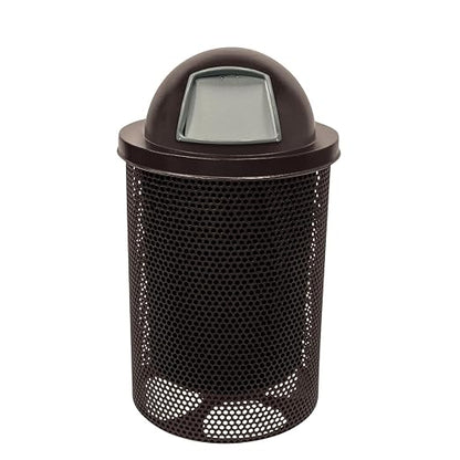 COATEDOUTDOORFURNITURE RDT-P-BRW Heavy Duty Round Trash Receptacle by CoatedOutdoorFurniture