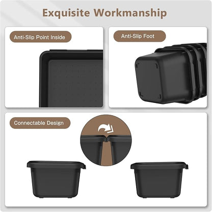 A-LuGei【 & 5 Size Tool Box Organizer Tray Divider Set, 【Black】 - Image 6