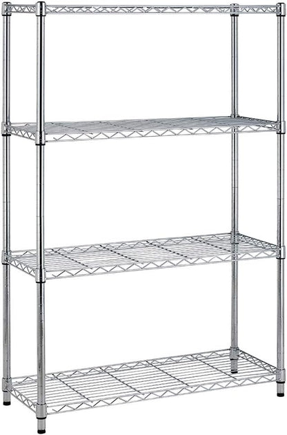 BestOffice | 4-Tier Wire Storage Shelves | 36x14x54 | Chrome | by BestOffice