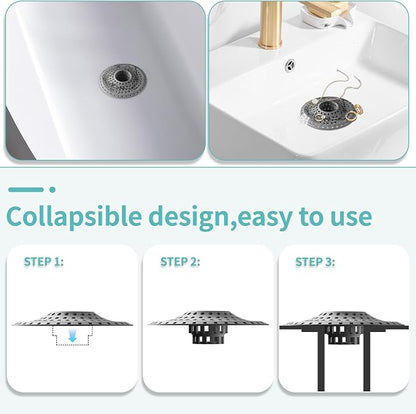Bathtub Drain Hair Catcher, Silicone Tub Hair Catcher Drain Protector, - Image 4