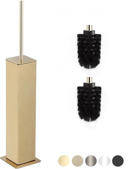 BVL Toilet Brush and Holder Set Gold Stainless Steel 304 Square Freestanding - Image 2