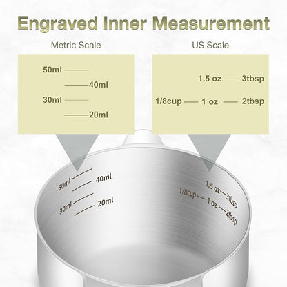 1PCS 1/4Cup Single Measuring Cup, Etched Inner Scale Stainless Steel Measure - Image 3