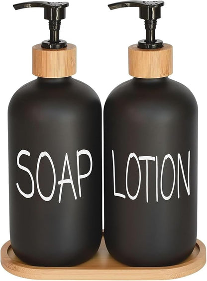 Black Soap Dispenser Bathroom Set, Set by DIDROOM