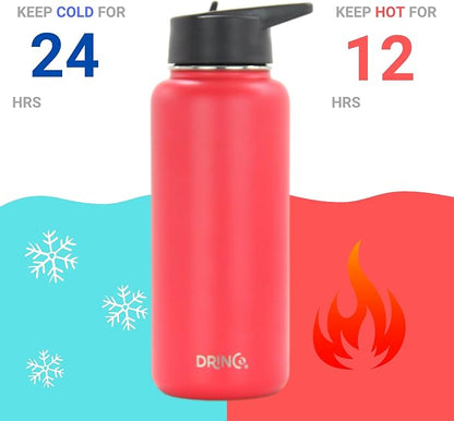 DRINCO Stainless Steel Water Bottle Spout Lid Vacuum Insulated Double Wall - Image 3
