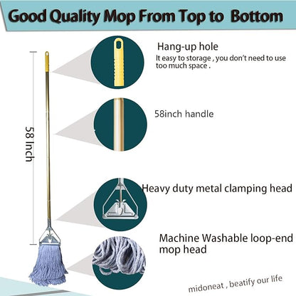 Heavy Duty Commercial Industrial Mop, Including Three mop Head Replacement - Image 2