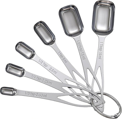 6PCS Narrow Measuring Spoons Set, Stainless Steel Measuring Spoon Fits in Spice by CreateHarmonyWithYourPet