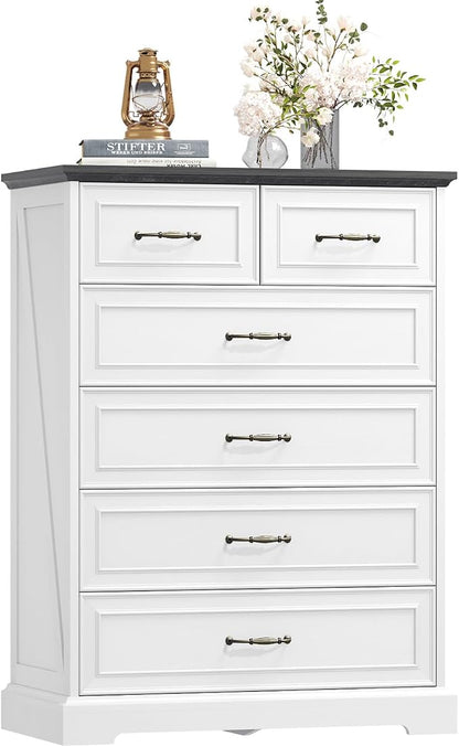 6 Drawer Dresser for Bedroom, Rustic Farmhouse Dresser - Image 8