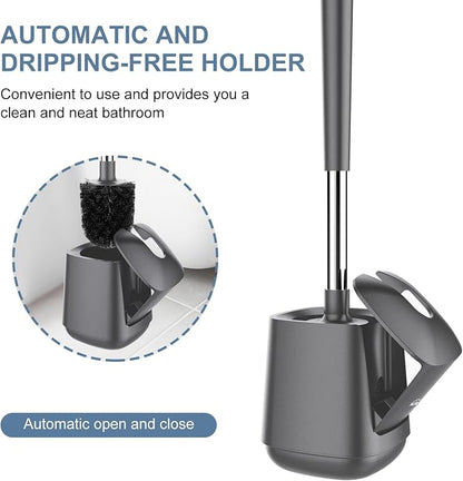 SetSail Toilet Brush and Holder, Self Closing Lid Toilet Bowl Brushes Holder - Image 4