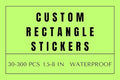 Custom Rectangle Stickers for Business Logo, Custom Rectangle Labels for Candle Jar Coffee, 30-300 pcs, Waterproof Glossy Vinyl Stickers, Upload Your Design (6x3 in)