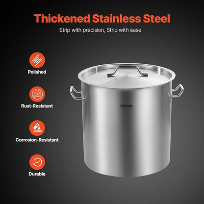 VEVOR Stainless Steel Stockpot, 53 Quart Large Cooking Pots, Cookware Sauce Pot - Image 3