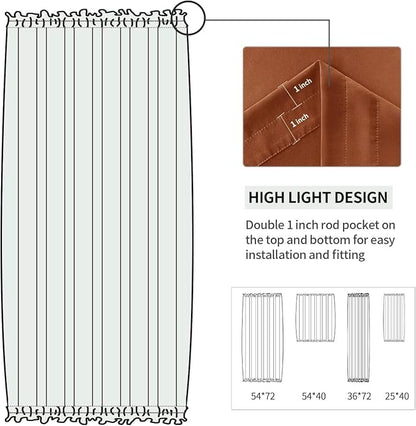 DWCN French Door Curtains – Rod Pocket Thermal Blackout Curtain - Image 3