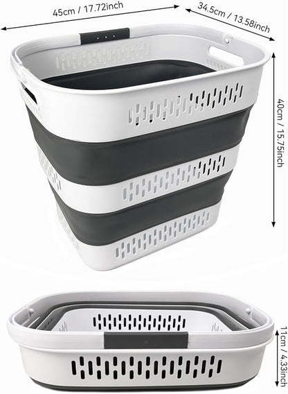 SAMMART 40L Collapsible Plastic Laundry Basket - Image 2