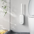Toilet Bowl Brush and Holder, OSCIOSS Toilet Brush Set with Ergonomic Design, Compact Size, Durable Bristles, RV Toilet Brushes & Holders for Dead Corner Clean, White