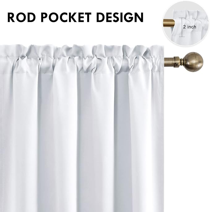 DWCN Blackout Curtains Room Darkening Thermal Insulated Bedroom Curtains Window - Image 4