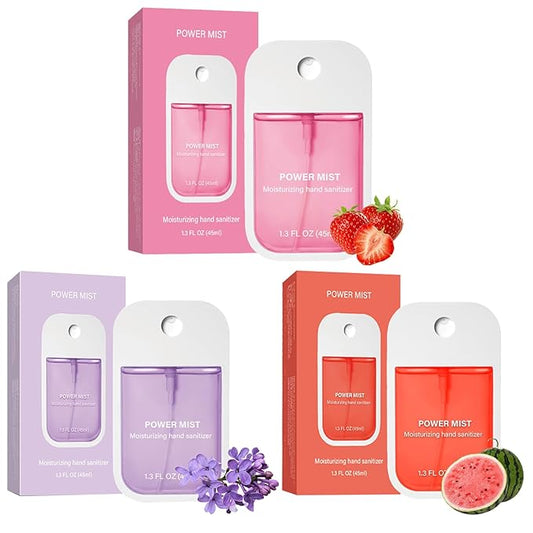 Power Mist Hydrating Hand Sanitizer Spray, Portable Travel-Size Hand Sanitizer Spray, 500-Sprays Each，Suitable for Both Adults and Children (3PCS)