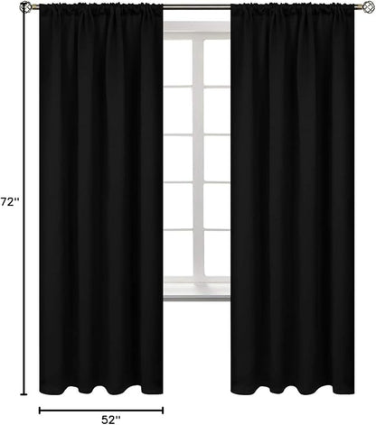 BGment Black Blackout Curtains for Bedroom 52 x 72 Inch Long - Image 8