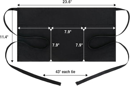 BOHARERS Cotton Server Aprons 3 Pack Waiter Waitress Apron Short Apron - Image 6