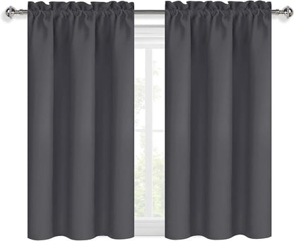DWCN Kitchen Curtains for Small Windows 45 Inch Length 2 Panels Set, Solid - Image 9