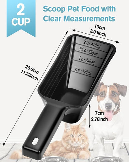 2 Cup Dog Food Scoop, Plastic Pet Food Scoop - Image 3