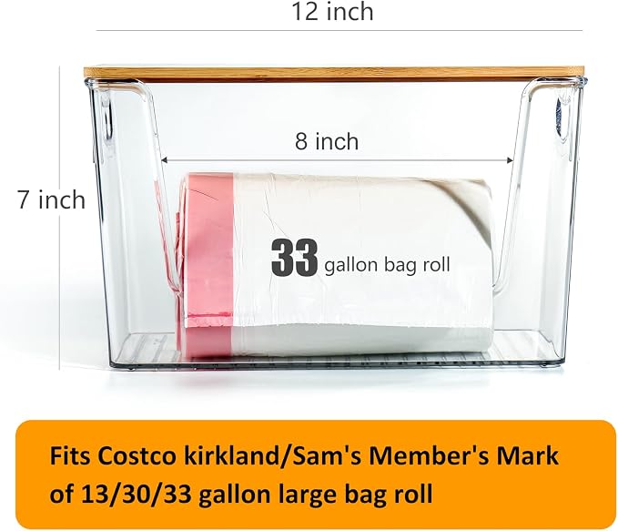 Hudgan Extra Large Trash Bag Holder Acrylic Trash Bag Dispenser Storage - Image 2