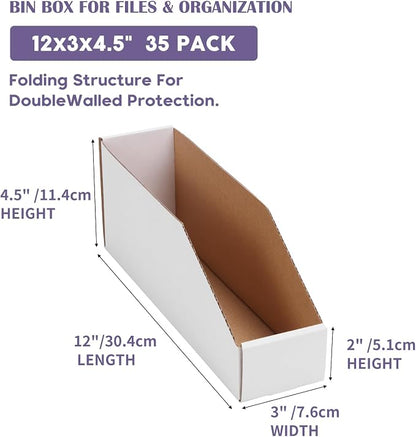 EXYGLO Cardboard Storage Bins 35 Pack, Corrugated Organizer Bins - Image 2