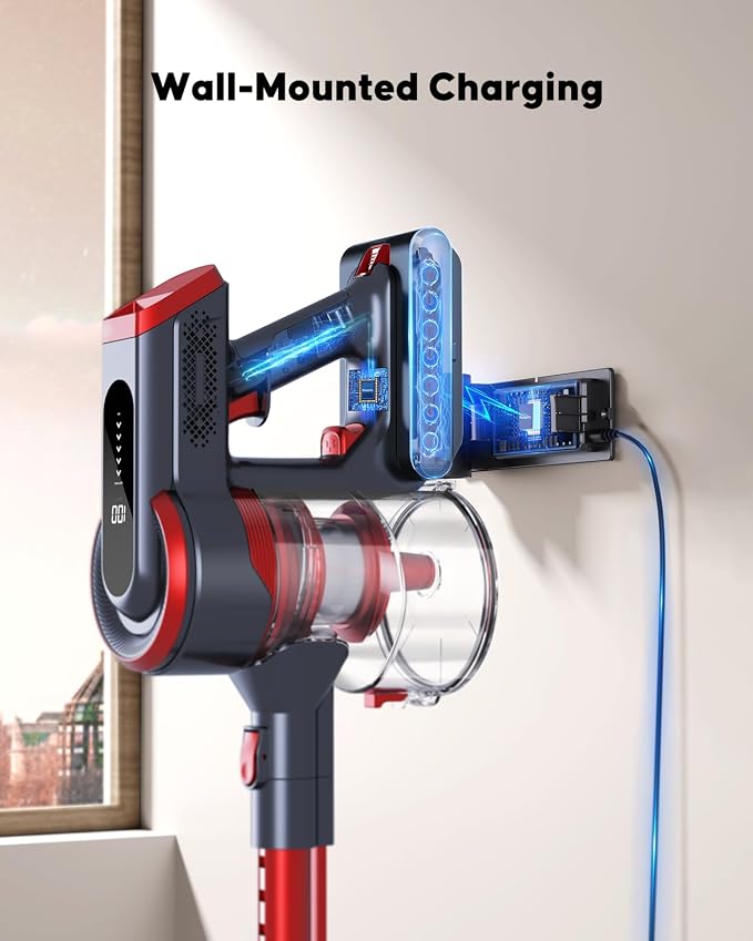 Cordless Vacuum Cleaner, 40kPa/450W Stick Cordless Vacuum Up to 55 Mins Runtime - Image 4