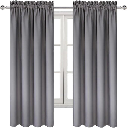 DWCN Grey Room Darkening Blackout Curtains - Image 9