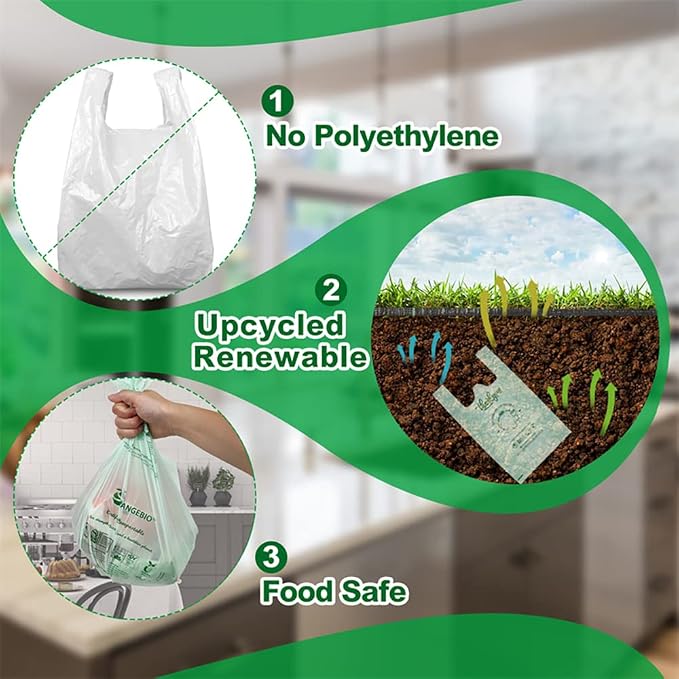 OrangeBio Certified Home Compostable Produce Bags, 14 x 18 Inches, Hold Up to - Image 5
