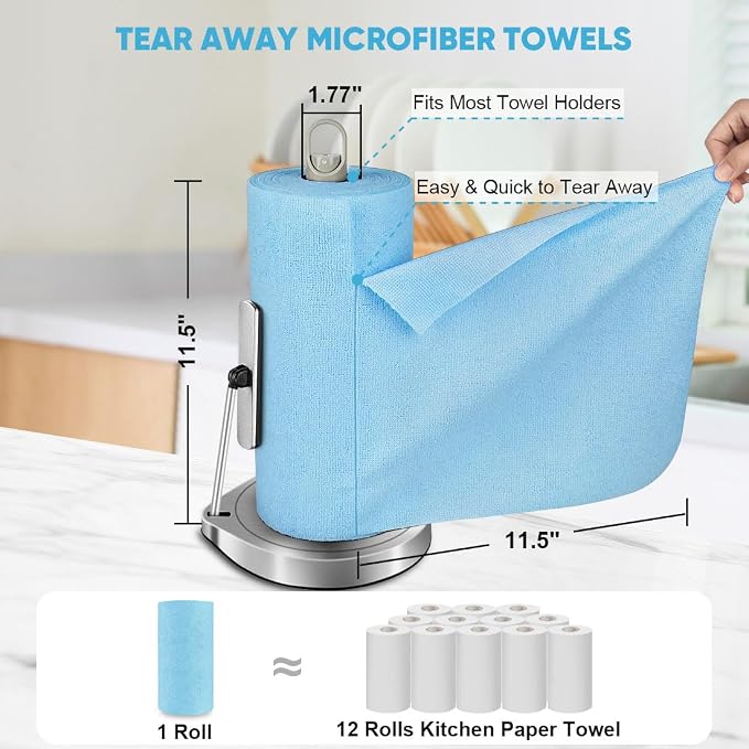 AIDEA Microfiber Cleaning Cloth Roll, Reusable Tear Away Paper Towels, - Image 3