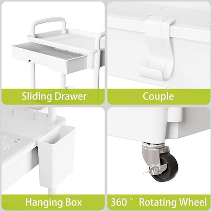 5 Tier Rolling Cart Organizer, Bathroom Cart Organizers - Image 4