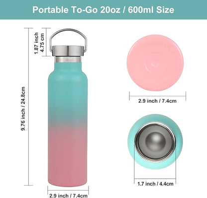Neihepal Gradient Stainless Steel Water Bottles, 20 Ounce Vacuum Insulated - Image 5