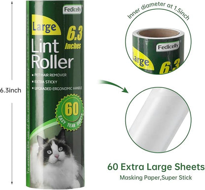 Fedicelly Large Lint Rollers Pet Hair Extra Sticky Floor, Cat Dog Hair Remover - Image 5